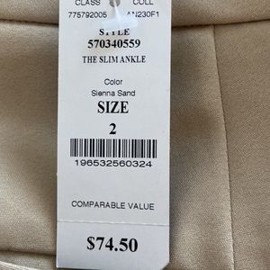 Brand new White House black market beige khaki dress pants
